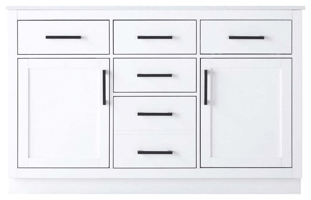 Home Living 54" Double Bathroom Vanity, White
