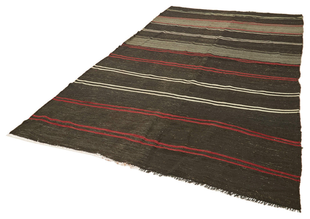Rug N Carpet - Handmade Oriental 6' 3'' x 11' 1'' Vintage Goat Hair Kilim Rug