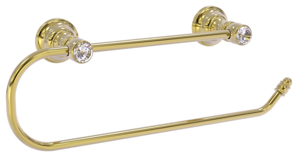 Carolina Crystal Wall Mounted Paper Towel Holder, Unlacquered Brass