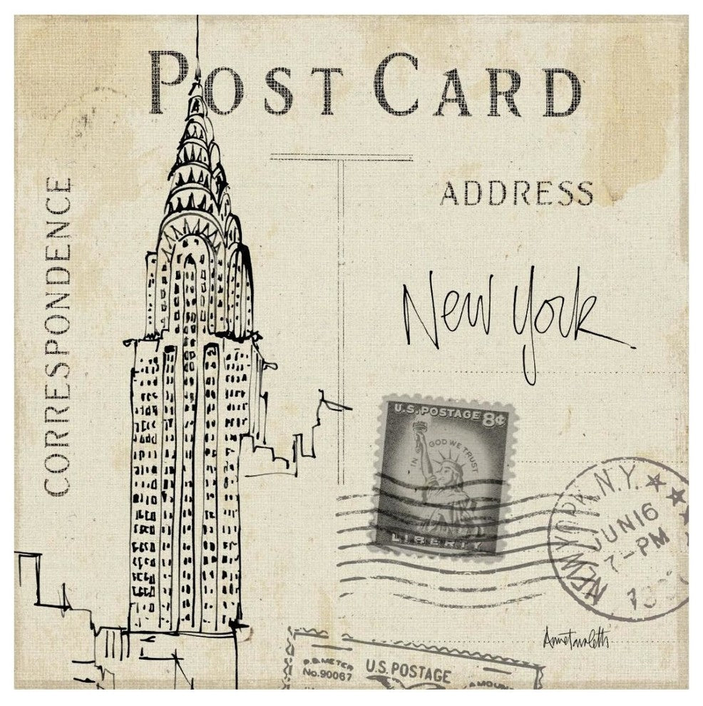 "Postcard Sketches I" Digital Paper Print by Anne Tavoletti, 26"x26"