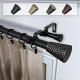 Maira 1" Double Curtain Rod, Black, 28-48"