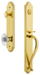 Arc 1-Piece Dummy Handleset, S Grip and Burgundy Knob, Lifetime Brass, 848473