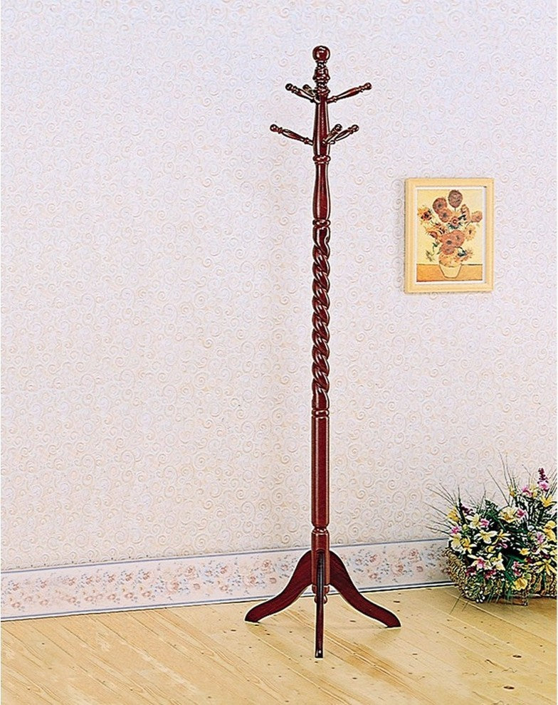 Benzara BM69279 Traditional Style Coat Rack, Merlot Brown