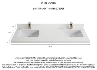 Aberdeen 60 Double Bathroom Vanity in Dark Forest Green 2" White Quartz
