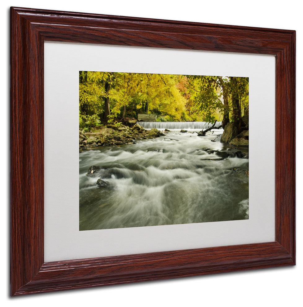 PIPA Fine Art 'Hoopes Falls in the Autumn' Matted Framed Art, 14x11