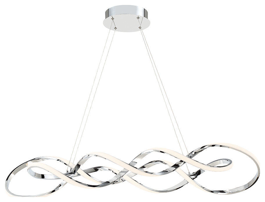 WAC Lighting 39" Interlace Pendant Light, Chrome