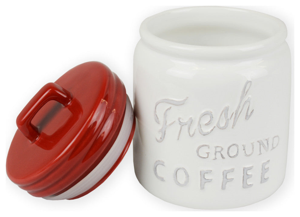 DII Red Ceramic Jar Canister (Set of 3)