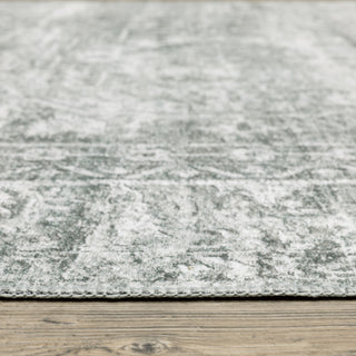 Michaela Machine Washable Distressed Grey/ Ivory Area Rug, Grey, 7'6"x10'
