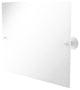 Prestige Que New Frameless Landscape Beveled Edge Tilt Mirror, Matte White