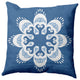 Ikat Mandala Decorative Throw Pillow, Mid Blue, 26x26"