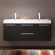 Opulento Double Sink Bathroom Cabinet, Base: Black, With Integrated Sink