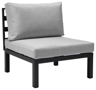 LeisureMod Hamilton 6-Piece Modular Patio Sectional Set With Cushion, Light Gray