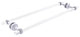 Pacific Beach 24" Twisted Back to Back Shower Door Towel Bar, Matte White