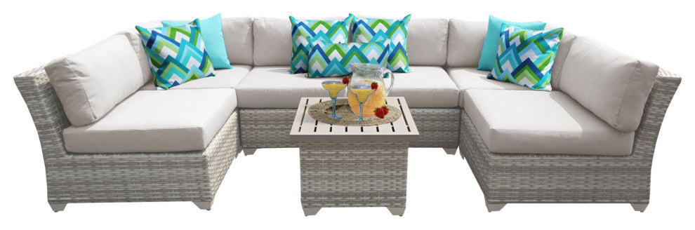 Fairmont 7 Piece Outdoor Wicker Patio Furniture Set 07c