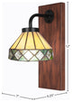 Oxbridge Wall Sconce, Matte Black & Painted Wood-look Metal, 7" Diamond Peak Art