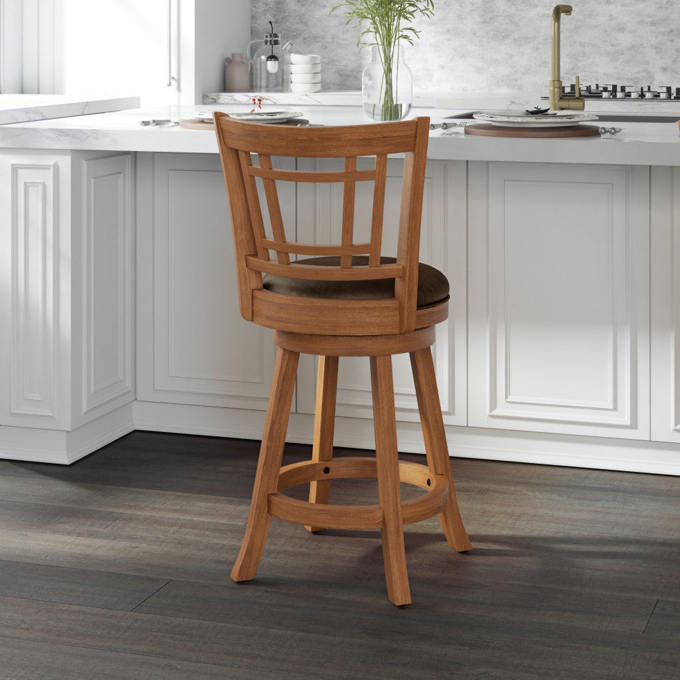 Fairfox Wood Swivel Stool, Counter Stool