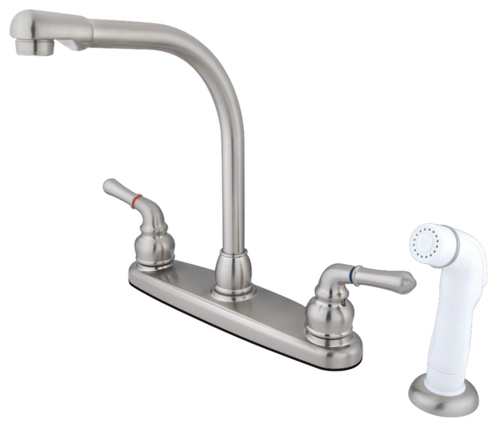 Kingston Brass 8" Centerset Kitchen Faucet, Brushed Nickel