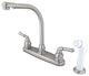 Kingston Brass 8" Centerset Kitchen Faucet, Brushed Nickel