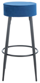 Safavieh Bohden Round Bar Stool, Navy/Black, Navy/Black