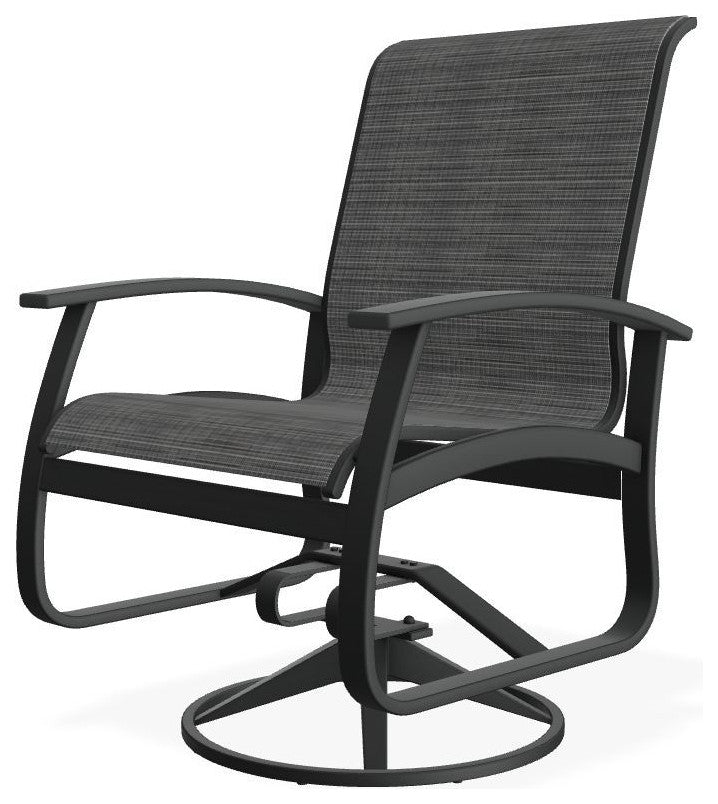 Belle Isle Sling Outdoor Swivel Rocker, Elevation Stone/Graphite