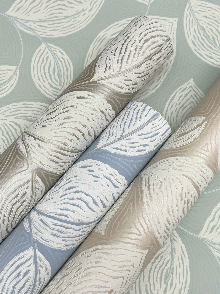 Green Contoured Leaves Wallpaper