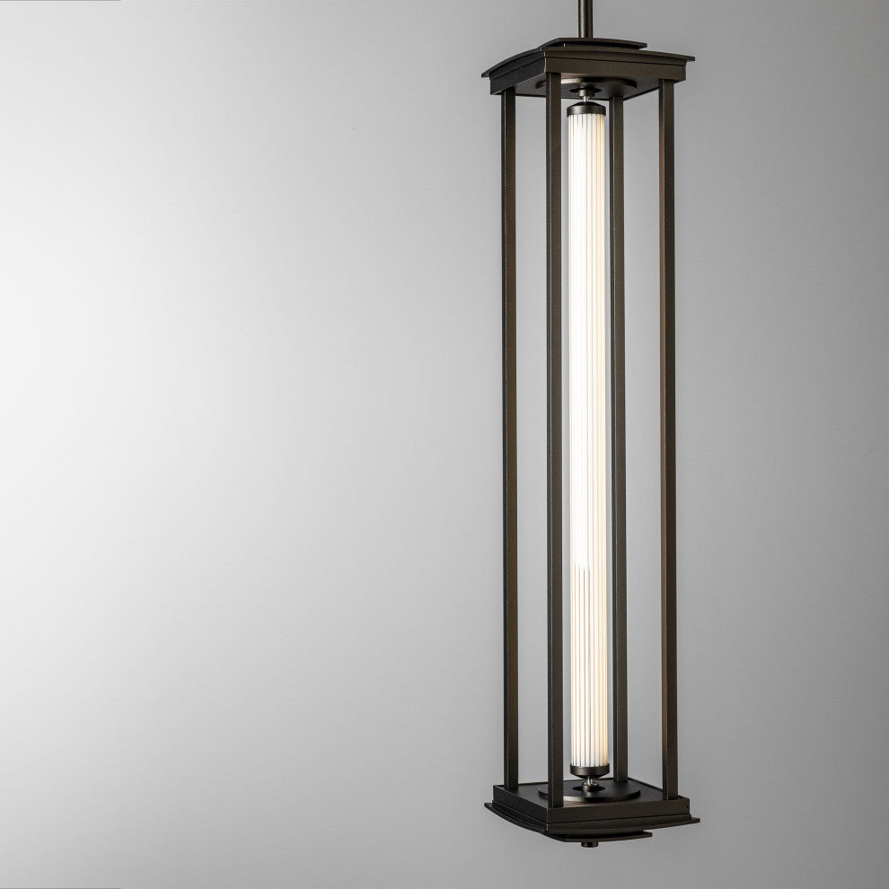 Athena 1-Light Large LED Lantern Oil Rubbed Bronze Clear Glass