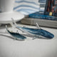 Decorative Glass Wildlife Blue Shark Figurine, Large