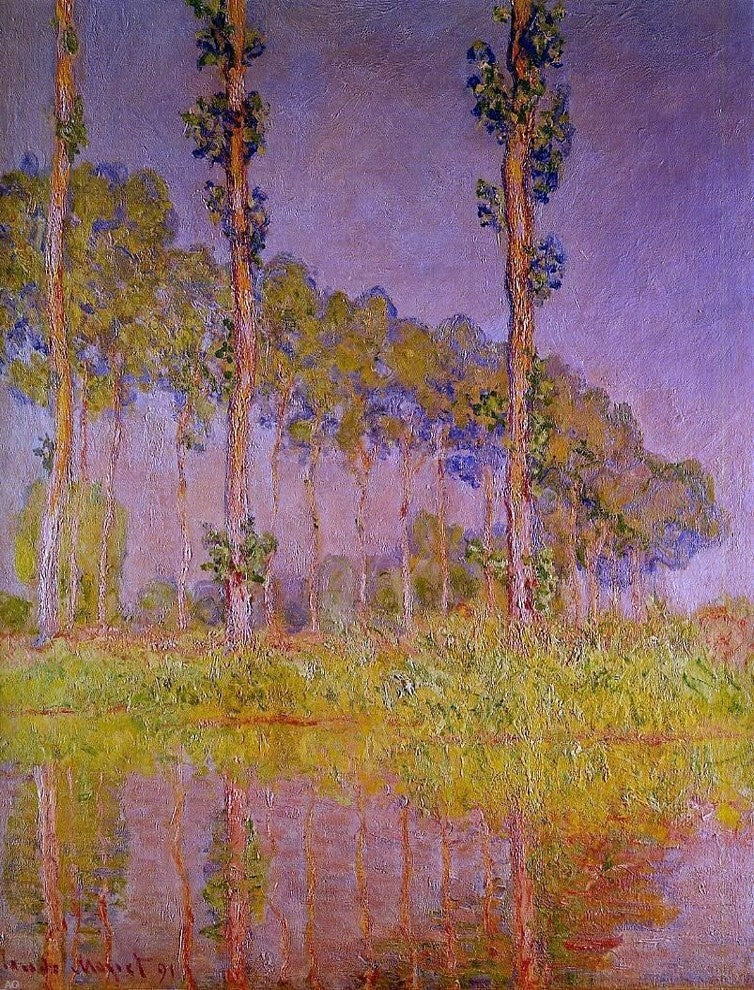 Claude Oscar Monet Three Trees in Spring, 21"x28" Wall Decal