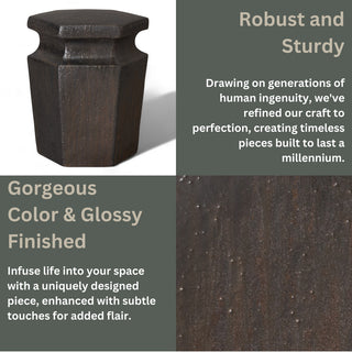 Metallic Hexagon Garden Stool