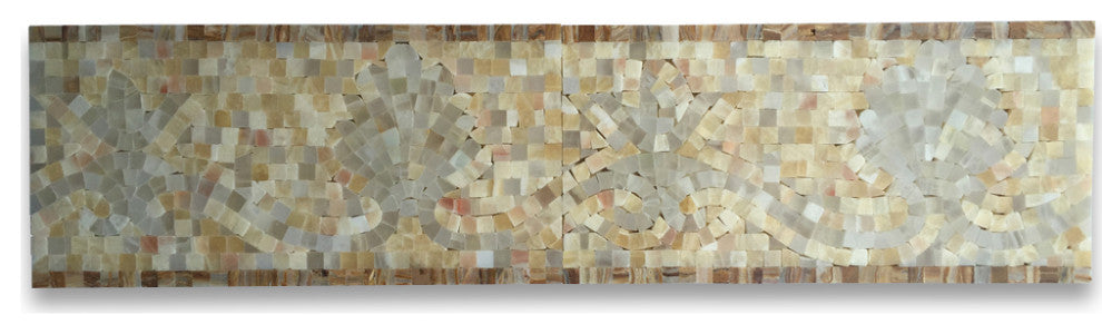 Marble Mosaic Border Listello Tile Possesion Onyx 5.9x12 Polished, 1 piece