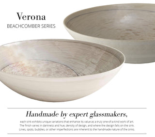 Verona Murano Glass Bathroom Sink, Beachcomber