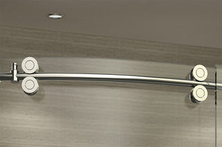 ZenArch 60"x77.5" Frameless Bowfront Sliding Shower Door, Chrome, Left