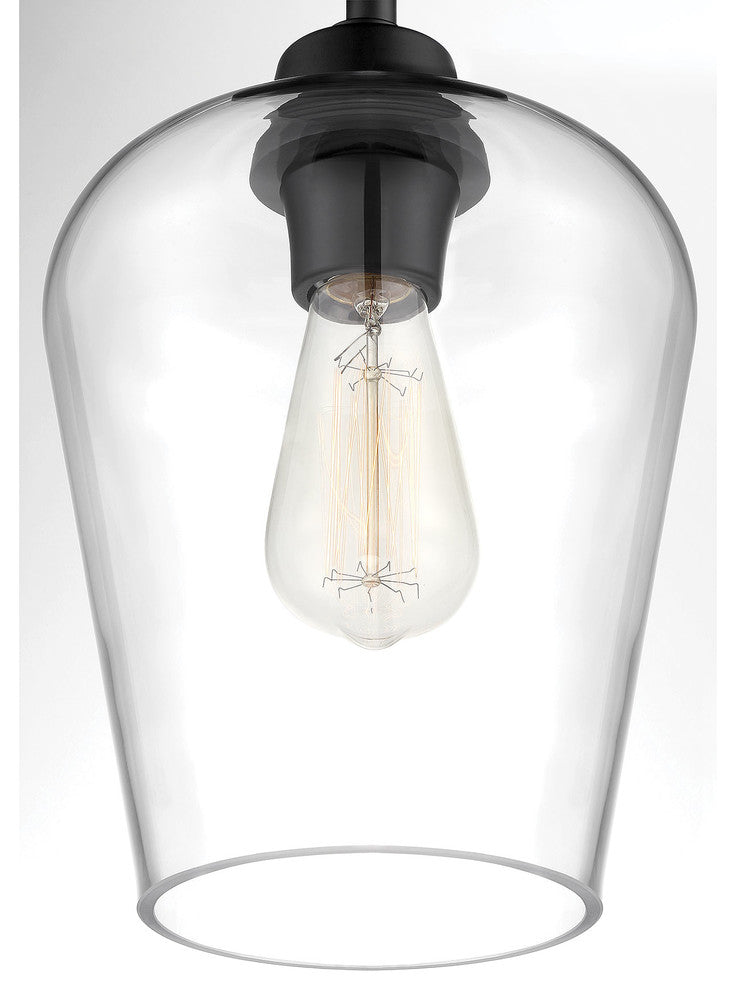 1-Light Semi-Flush Mount, Black