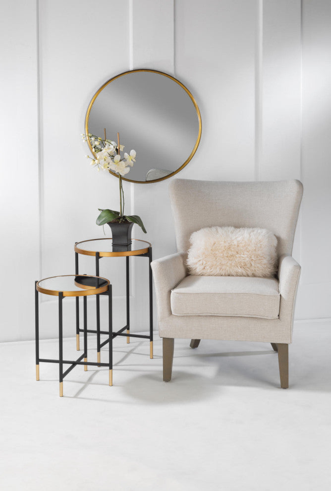 Mirror Side Tables Set of 2