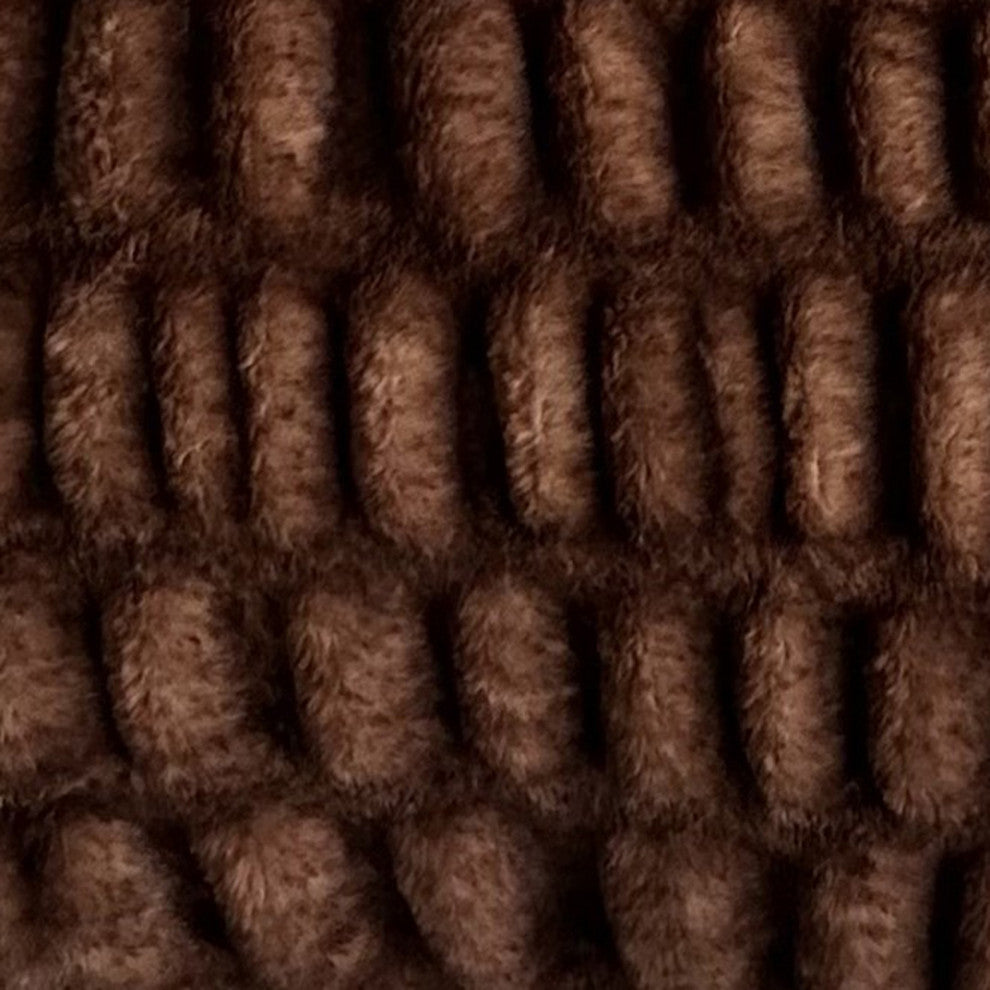 Plutus Brown Plush Pelt Faux Fur Luxury Throw Pillow, Brown, 26" x 26"