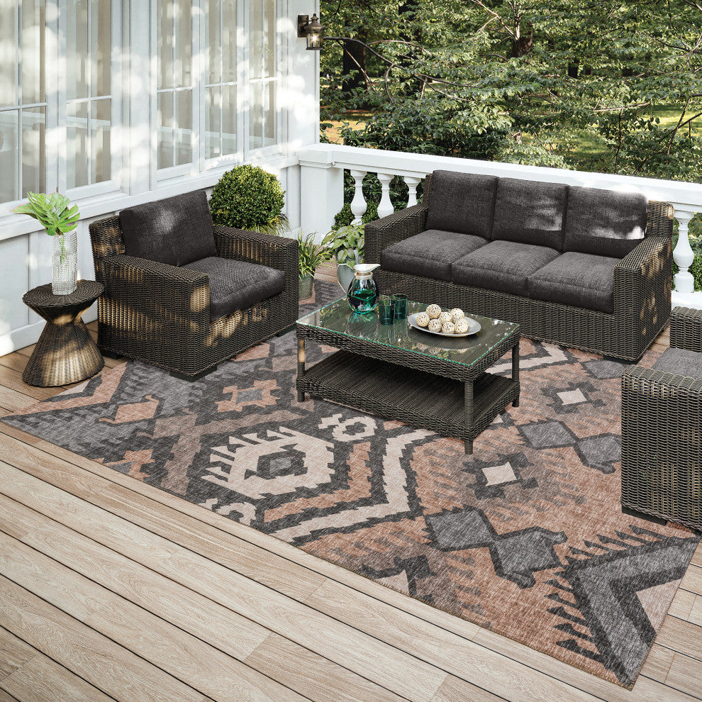 Indoor/Outdoor Sedona SN2 Bison Machine Washable 5' x 7'6" Rug