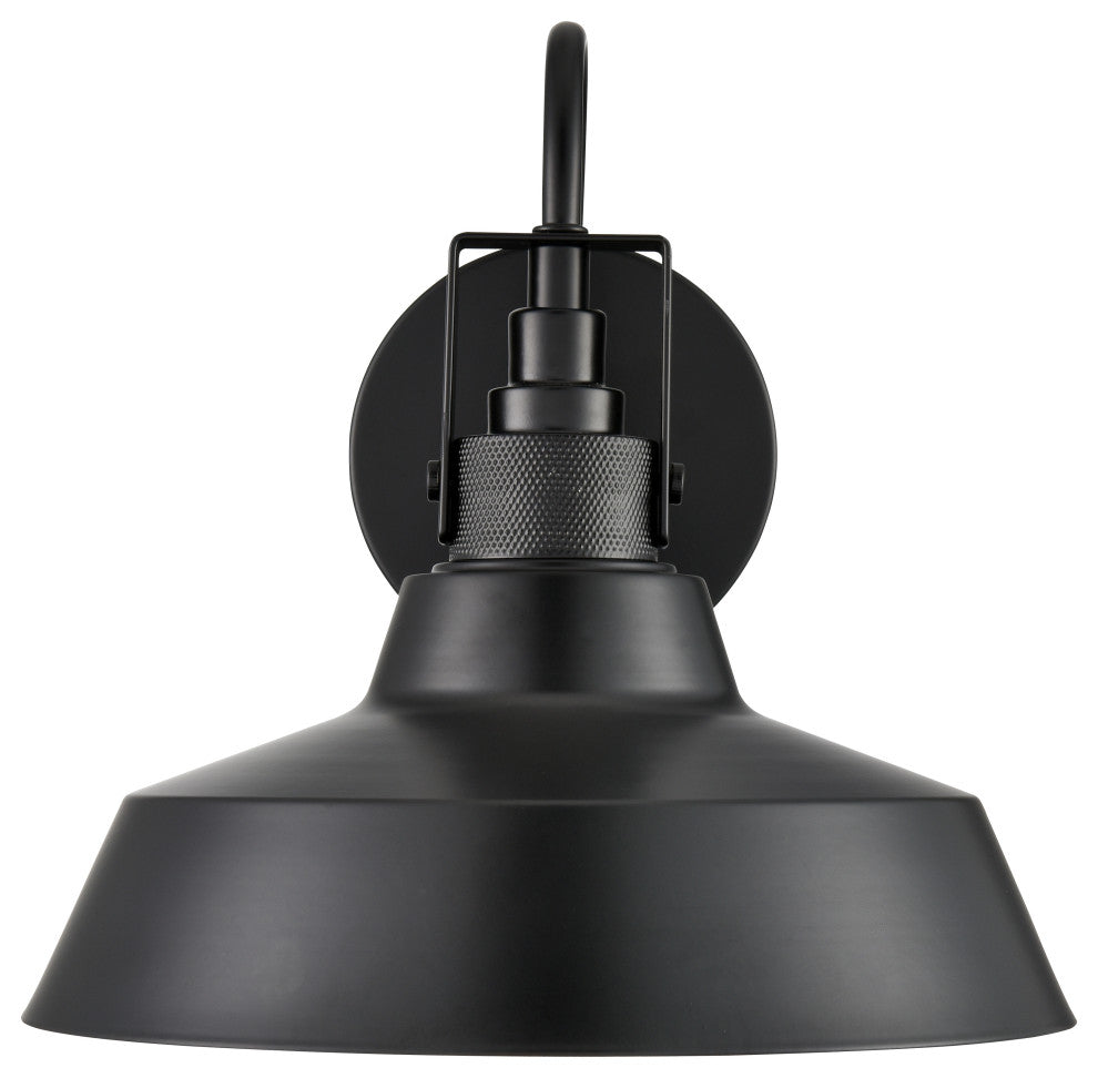 1 Light 10 in. Powder Coated Black Outdoor