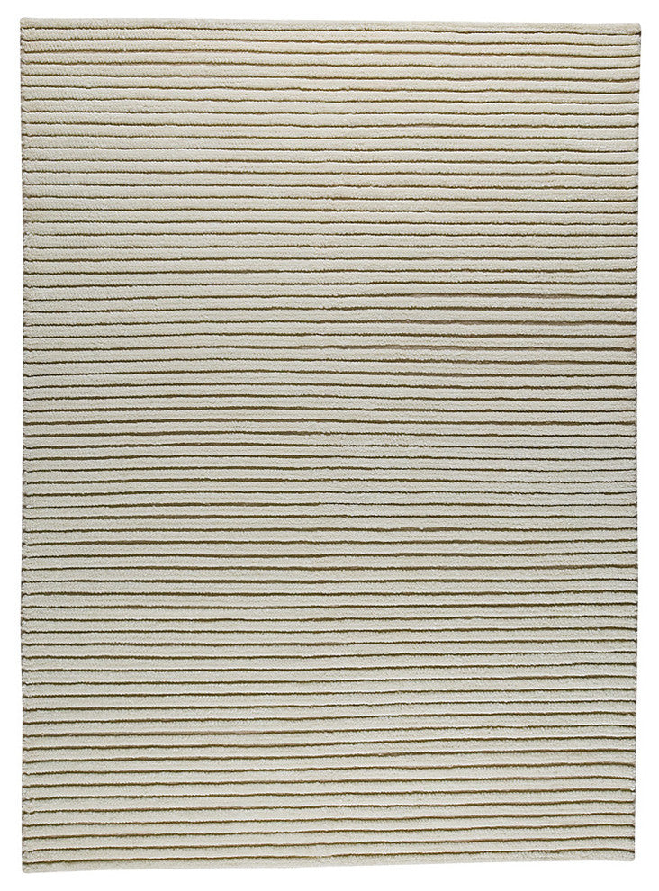 Hand Woven White New Zealand Wool Area Rug, 8'3"x11'6"