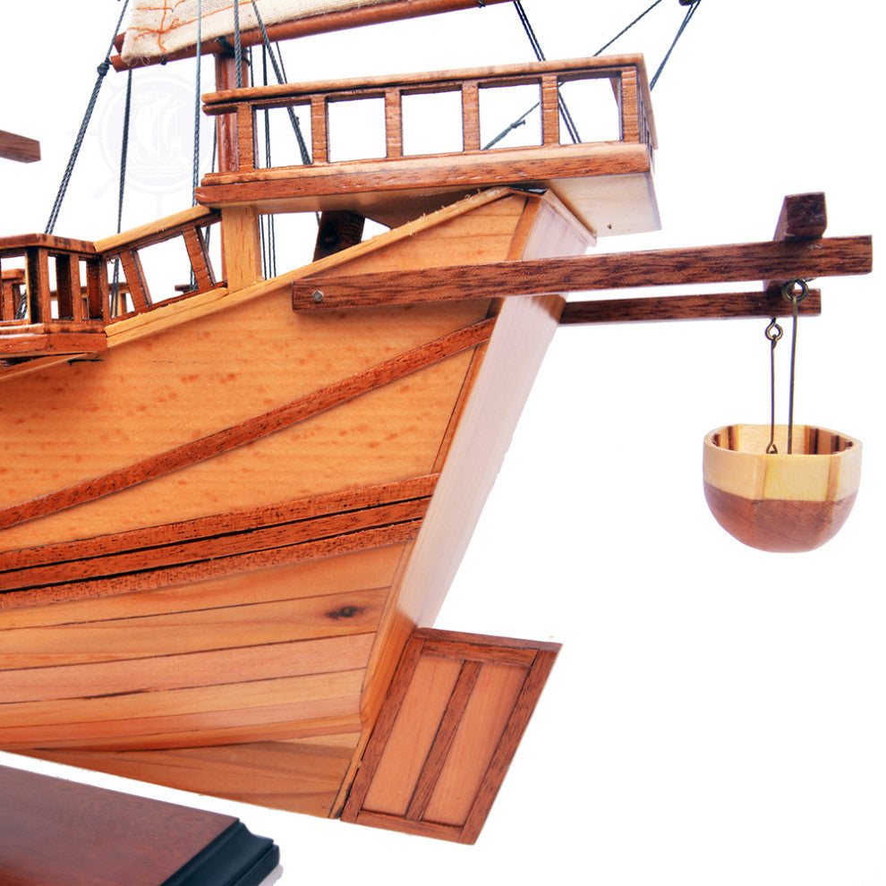 Chinese Junk Natural Finish Wooden Handcrafted boat model