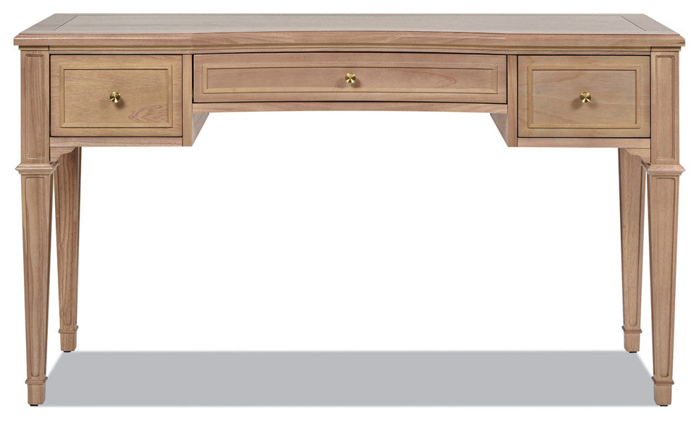 Dauphin 55" 3-Drawer Wood Executive Desk, Natural Brown