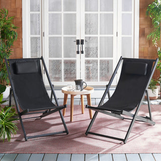Safavieh Outdoor Camlin Set of 2 Sling Chairs Black