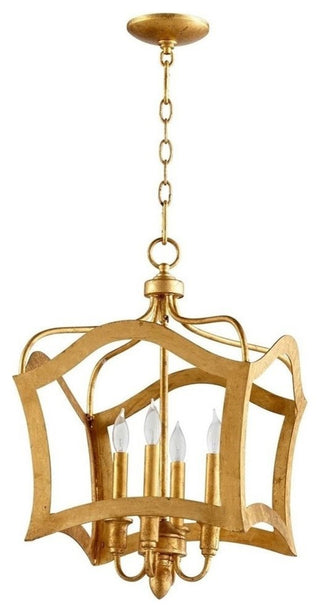 Cyan Design Milan Four Light Pendant, Gold Leaf