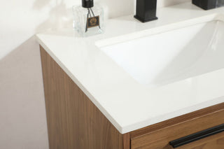 Rabi Single Bathroom Vanity, Walnut Brown, 24"