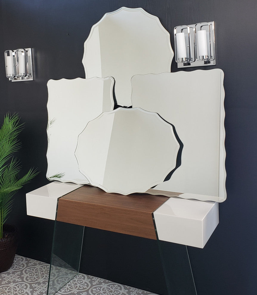 Frameless Ridge Mirror, 28" X 22"