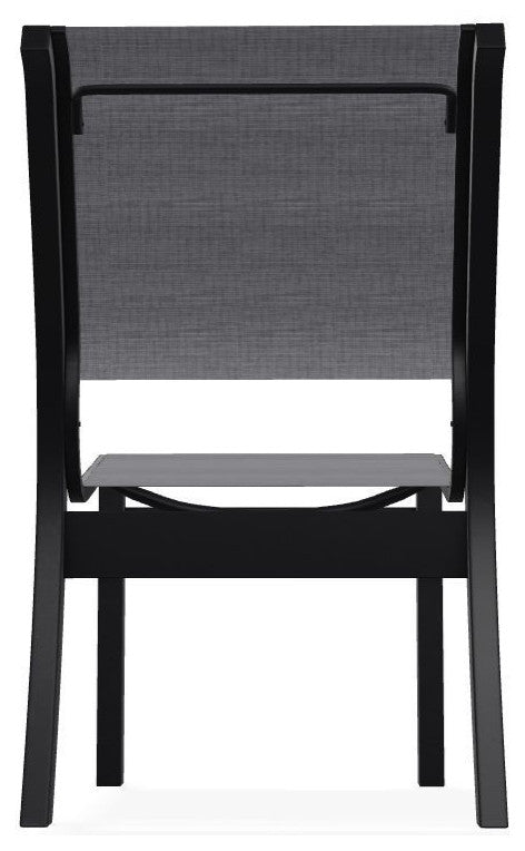 Leeward Sling Stackable Outdoor Dining Chair, Augustine Pewter/Black