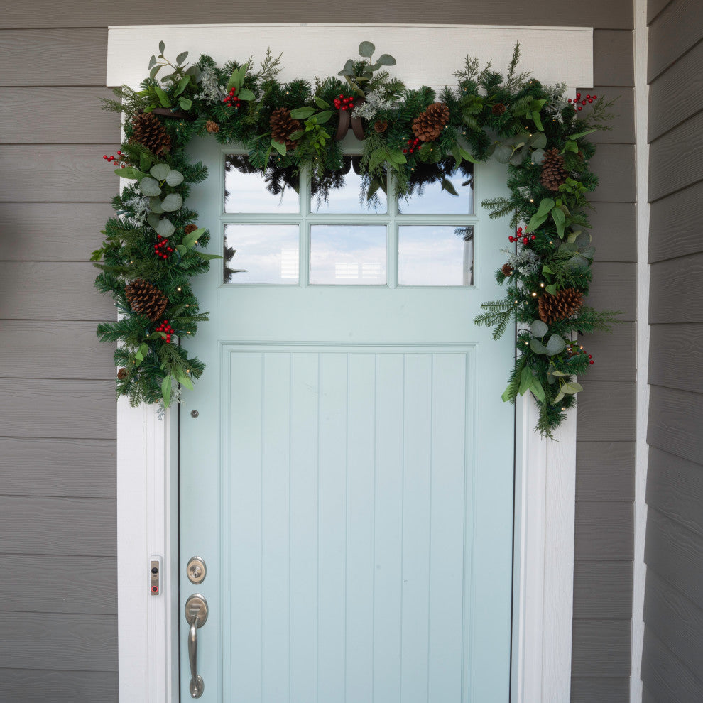 9' Artificial Christmas Garland with Lights, Christmas Woods