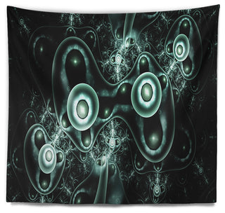 Blue on Black 3D Surreal Design Abstract Wall Tapestry, 60"x50"