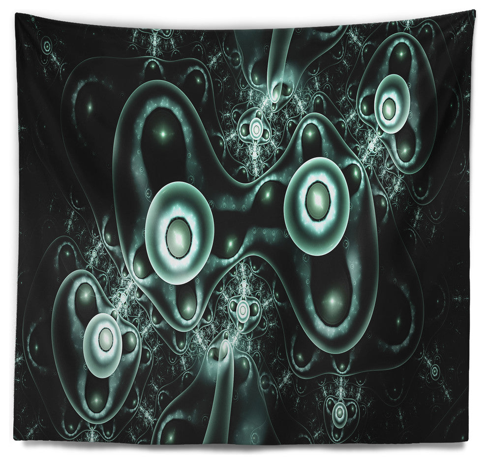 Blue on Black 3D Surreal Design Abstract Wall Tapestry, 60"x50"