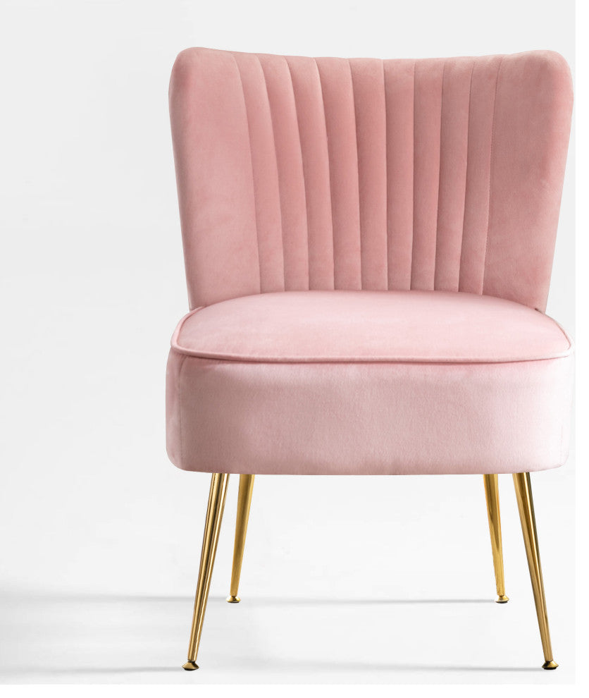 WestinTrends 22" Tufted Velvet Accent Chair for Dining, Living Room, Bedroom, Pink