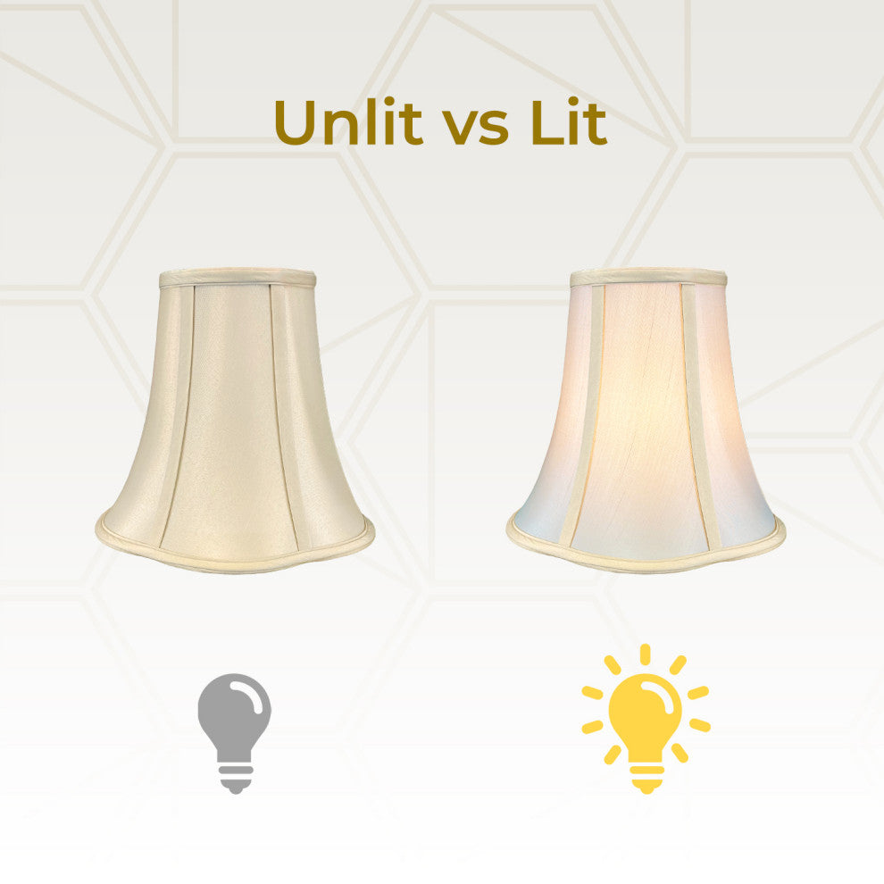 Royal Designs Bottom Outside Scallop Bell Lamp Shade, Beige, 6x12x10.25
